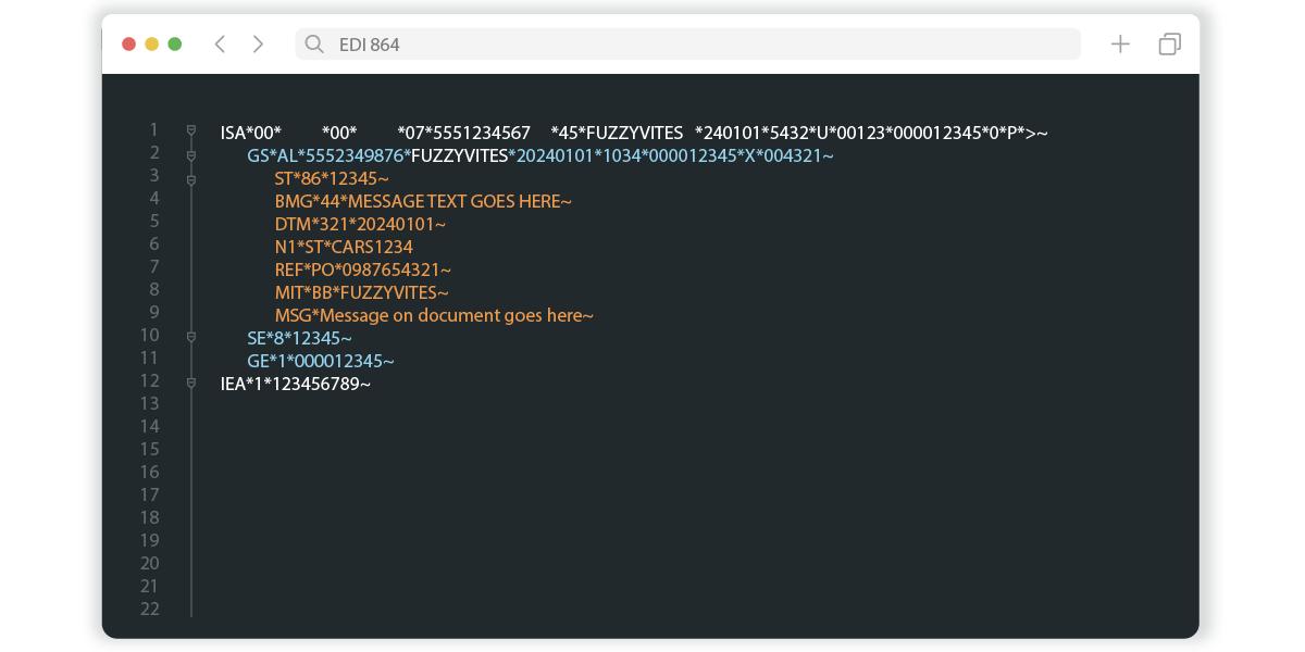 The EDI 864 format by SPS Commerce