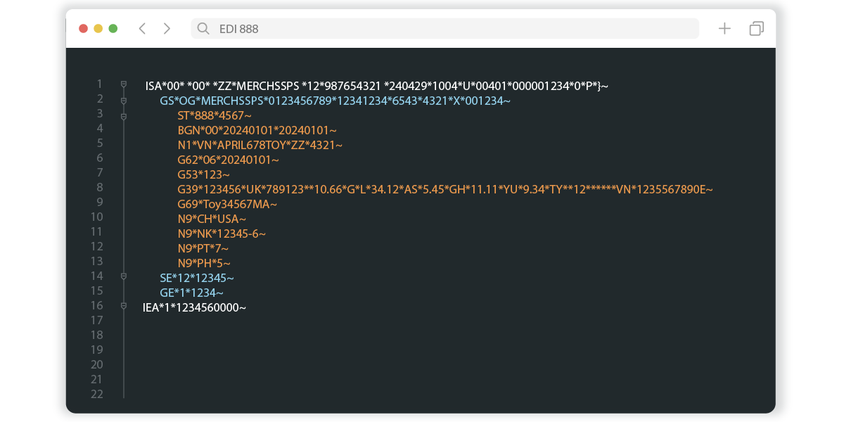 The EDI 888 format by SPS Commerce